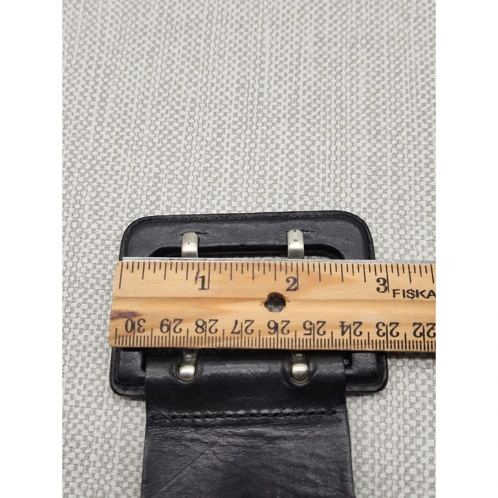 Banana Republic Medium Belt Black Italian Leather Wide Made In Italy